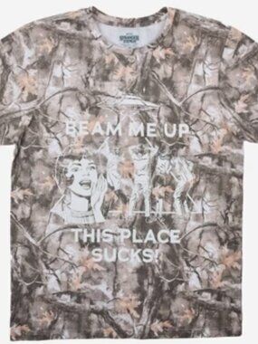 NEW Stranger Things Star Trek Beam Me Up Men's Large T-Shirt